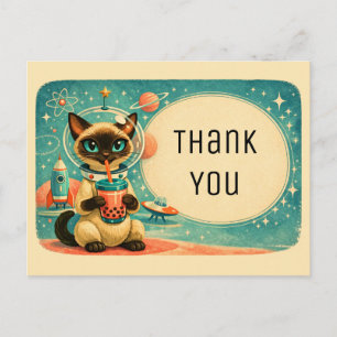 Atomaire Siamese Boba Ruimtevaartkat Briefkaart