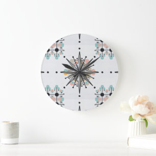 Atomaire sterrenregen Retro Midden Jaren 50 Modern Grote Klok