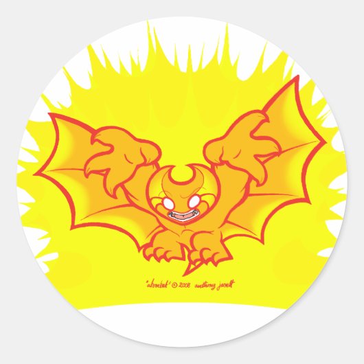 atombat vernevelde rode omtrek Sticker (Voorkant)
