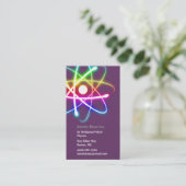 Atome - carte de visite de scientifique (Debout devant)