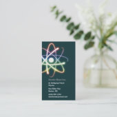 Atome - carte de visite de scientifique (Debout devant)