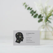 Atome - carte de visite de scientifique (Debout devant)