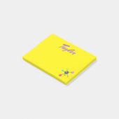 Atomen op gele achtergrond post-it® notes (Schuin)