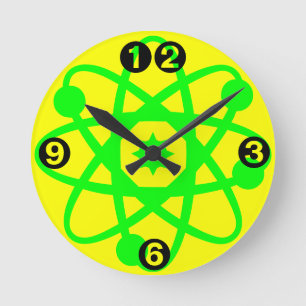 Atomes et horloge murale d'électrons