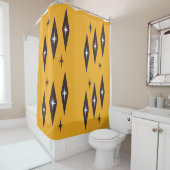 Atomic 1950's Diamonds Pattern Sinaasappel Douchegordijn (In situ)