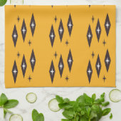 Atomic 1950's Diamonds Pattern Sinaasappel Theedoek (Gevouwen)