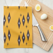 Atomic 1950's Diamonds Pattern Sinaasappel Theedoek (Quarter Fold)