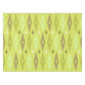 Atomic 1950's Diamonds Sterren Chartreuse Tafelkleed (Voorkant (Horizontaal))