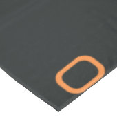 Atomic Abstract Barkcloth Black Burnt Oranje Tafelkleed (Gekanteld)