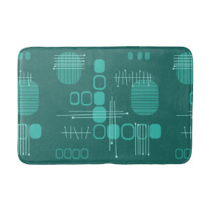 Atomic Abstract Barkcloth Blauwgroen Badmat