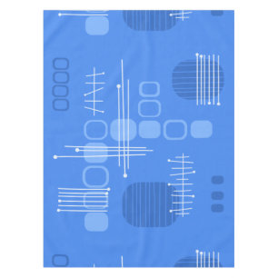 Atomic Abstract Barkcloth Blue Tafelkleed