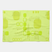 Atomic Abstract Barkcloth Chartreuse Theedoek (Horizontaal)
