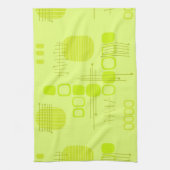 Atomic Abstract Barkcloth Chartreuse Theedoek (Verticaal)