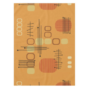 Atomic Abstract Barkcloth Ochre Tafelkleed