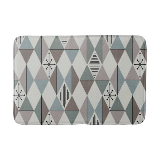 Atomic Age Art Diamonds Sage Grey Badmat (Voorkant)