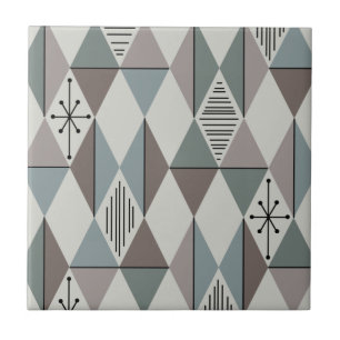 Atomic Age Art Diamonds Sage Grey Tegeltje