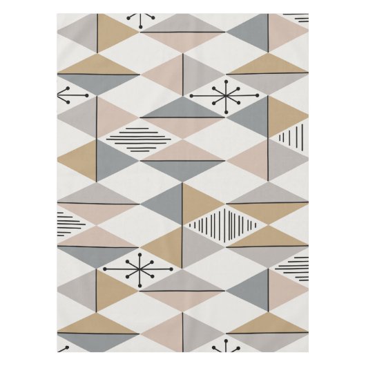 Atomic Age Art Diamonds Silver Gold Tafelkleed (Voorkant)