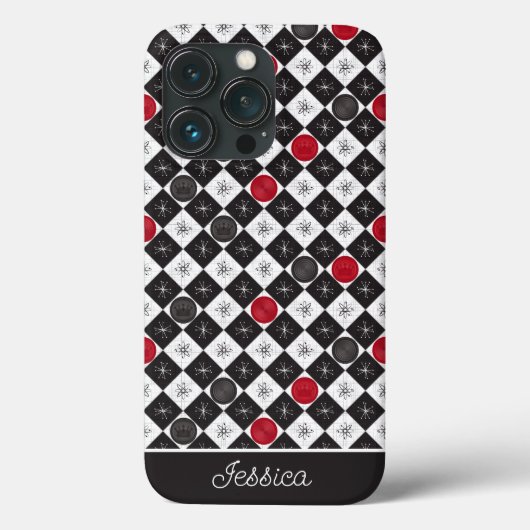 Atomic Age Checkers Case-Mate iPhone Case (Achterkant)