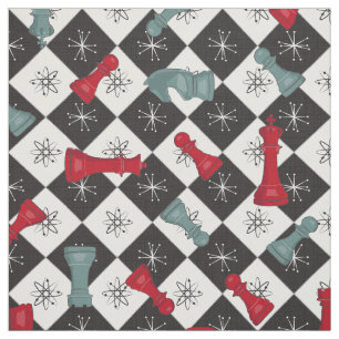 Atomic Age Checkers Stof