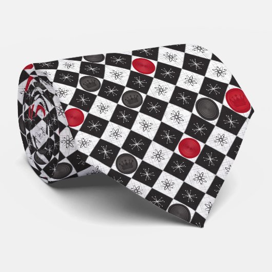 Atomic Age Checkers Stropdas (Opgerold)