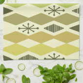 Atomic Age geometrische chartreuse Theedoek (Gevouwen)