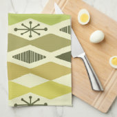 Atomic Age geometrische chartreuse Theedoek (Quarter Fold)