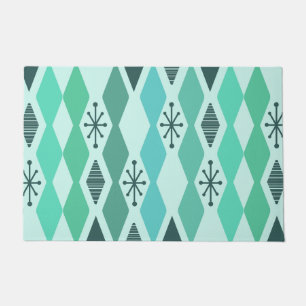 Atomic Age geometrische turquoise Deurmat