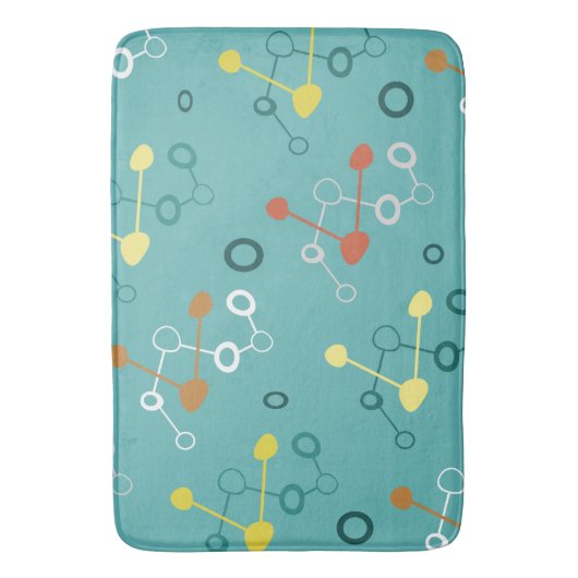 Atomic Age Pattern Turquoise Badmat (Voorkant Verticaal)