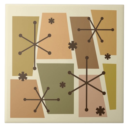 Atomic Age Pop Art Brown Tegeltje (Voorkant)