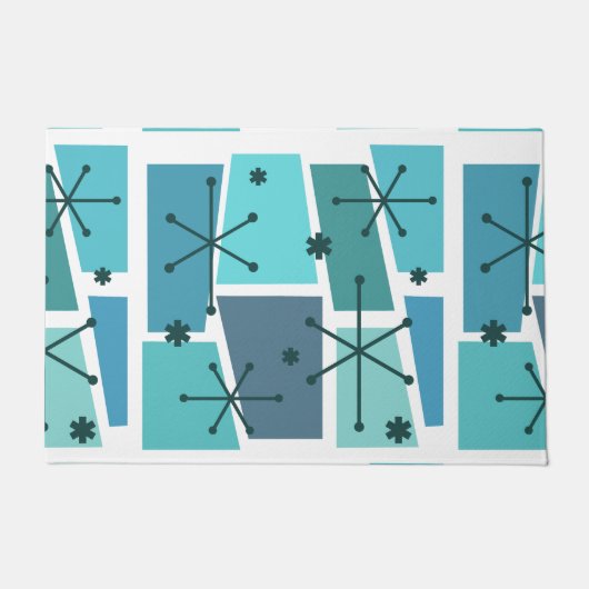 Atomic Age Pop Art Turquoise Deurmat (Voorkant)