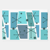 Atomic Age Pop Art Turquoise Inpakpapier Vel (Voorkant 2)