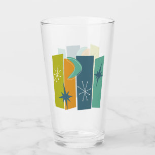 Atomic Age rechthoeken Boomerang sterren midden ee Glas