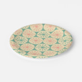 Atomic Age Retro Dot Pattern Blauwgroen Blush Crea Papieren Bordje (Gekanteld)