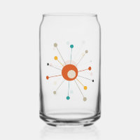 Atomic Age Rood Geel Blauwgroen Starburst Midden E