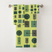 Atomic Age Simple Shapes Chartreuse Bad Handdoek (Insitu)