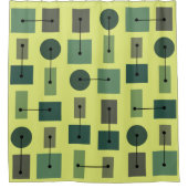 Atomic Age Simple Shapes Chartreuse Douchegordijn (Voorkant)