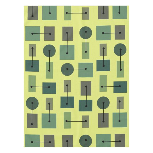 Atomic Age Simple Shapes Chartreuse Tafelkleed (Voorkant)
