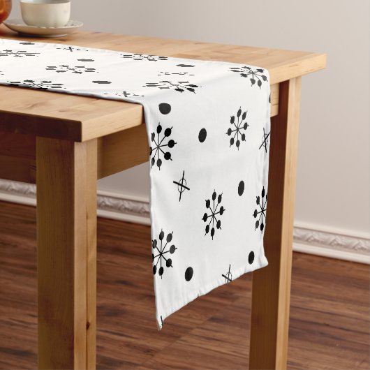 Atomic Age Starbursts Black White 1 Korte Tafelloper (Voorbeeld)