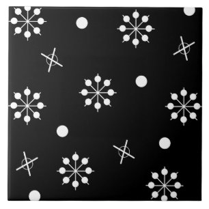 Atomic Age Starbursts Black White 2 Tegeltje