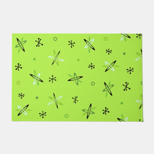 Atomic Age Starbursts Chartreuse Deurmat (Voorkant)