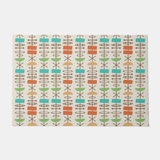 Atomic Age Symbolen veelkleurig Deurmat (Voorkant)