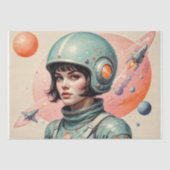 Atomic Age vrouw in de ruimte #1 Decoupage Tissuepapier (Voorkant)