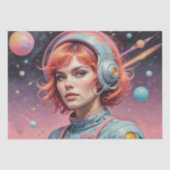 Atomic Age vrouw in de ruimte #2 Tissuepapier (Voorkant)