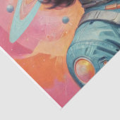 Atomic Age vrouw in de ruimte #3 Tissuepapier (Detail)