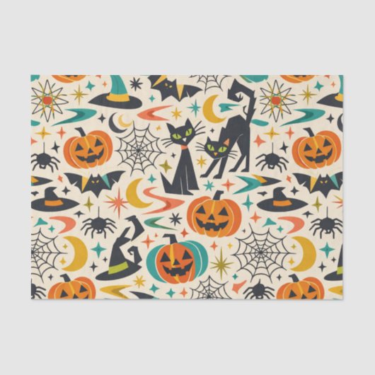 Atomic Black Cat Halloween Tissuepapier (Voorkant)