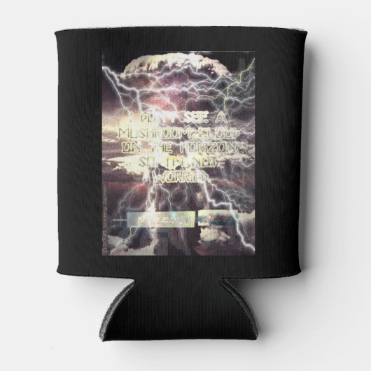 Atomic Bomb zwarte koelbox 2-zijde Blikjeskoeler (Voorkant)