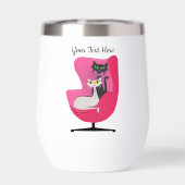 Atomic Cats Green Yellow Eyes Roze  Stoel (Achterkant)