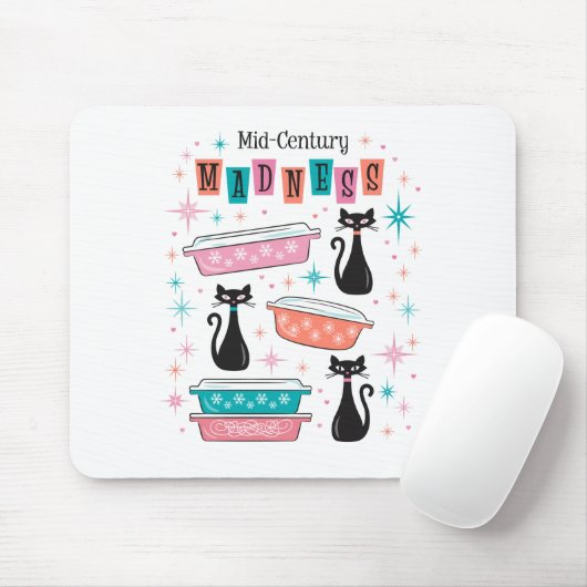 Atomic Cats Mid-Century Starburst Pyrex Muismat (Met muis)
