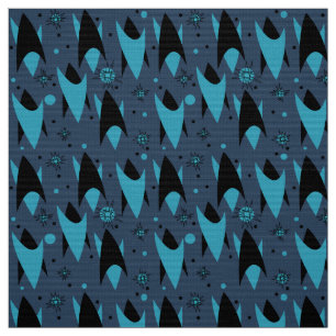 Atomic Chevrons - blauw Stof