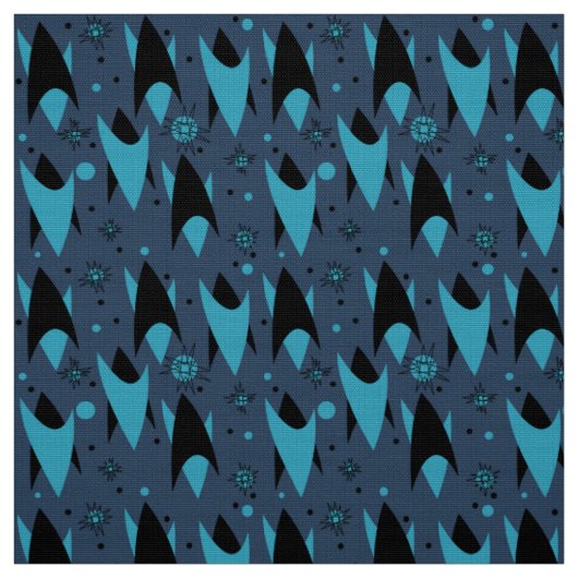 Atomic Chevrons - Blauw Stof (Swatch)